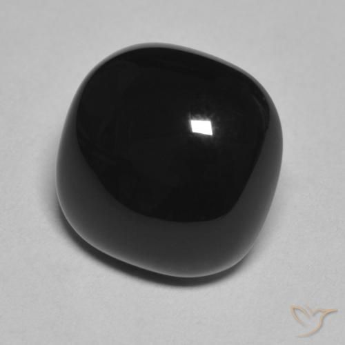Ônix Preto Natural 4.77ct, Almofada, Opaco
