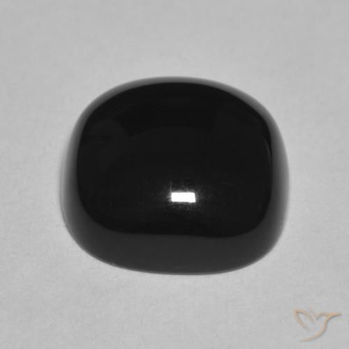 Ônix Preto Natural 4.77ct, Almofada, Opaco