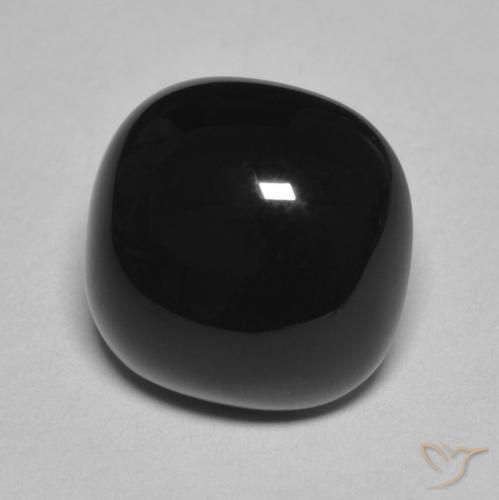 Ônix Preto Natural 4.70ct, Almofada, Opaco