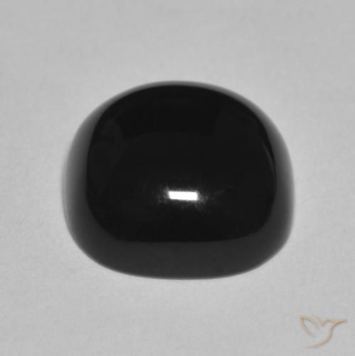Ônix Preto Natural 4.70ct, Almofada, Opaco