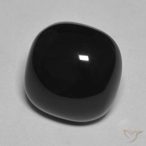 Ônix Preto Natural 4.89ct, Almofada, Opaco