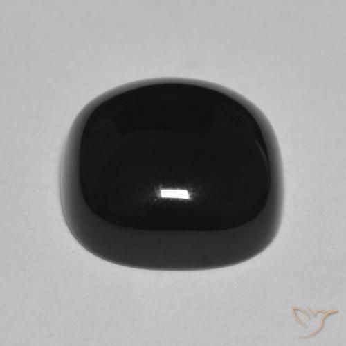 Ônix Preto Natural 4.89ct, Almofada, Opaco
