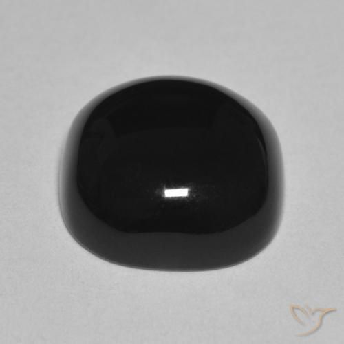 Ônix Preto Natural 4.85ct, Almofada, Opaco