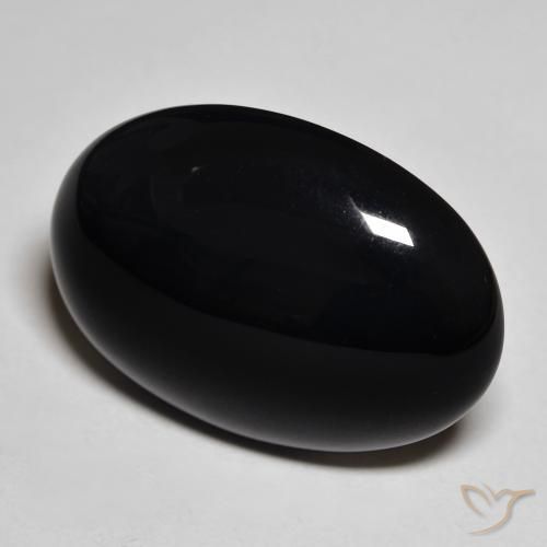 Ônix Preto Natural 19.31ct, oval, Opaco
