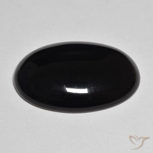 Ônix Preto Natural 19.31ct, oval, Opaco