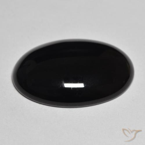 Ônix Preto Natural 19.68ct, oval, Opaco