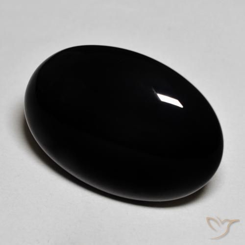 Ônix Preto Natural 19.15ct, oval, Opaco