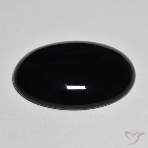 Ônix Preto Natural 19.15ct, oval, Opaco