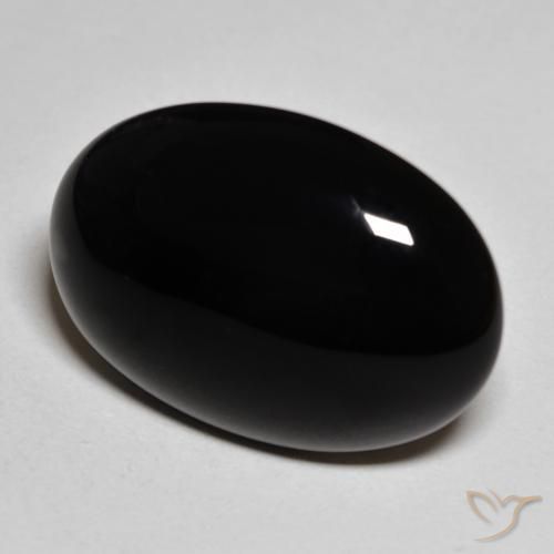 Ônix Preto Natural 19.41ct, oval, Opaco