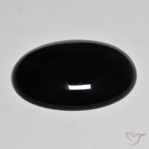 Ônix Preto Natural 19.41ct, oval, Opaco
