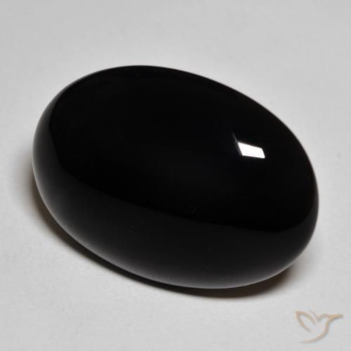Ônix Preto Natural 19.29ct, oval, Opaco