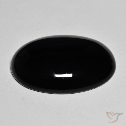 Ônix Preto Natural 19.29ct, oval, Opaco