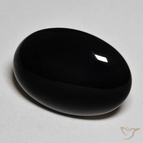 Ônix Preto Natural 19.58ct, oval, Opaco