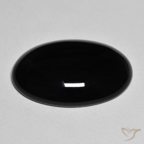 Ônix Preto Natural 19.58ct, oval, Opaco