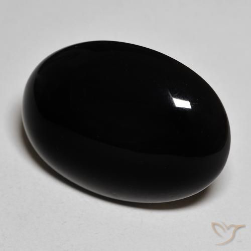 Ônix Preto Natural 19.42ct, oval, Opaco