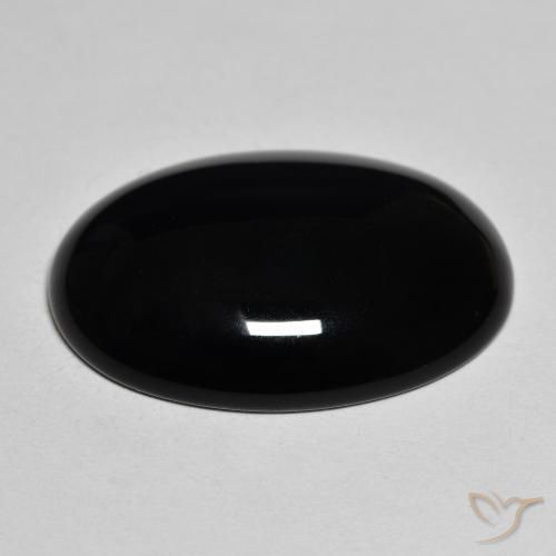 Ônix Preto Natural 19.42ct, oval, Opaco