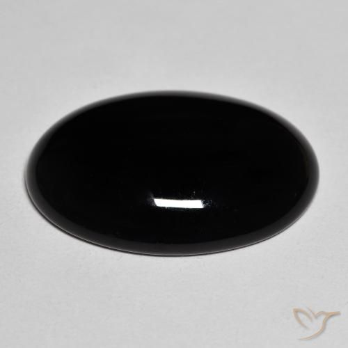Ônix Preto Natural 19.74ct, oval, Opaco