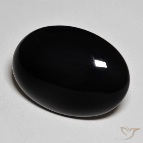 Ônix Preto Natural 19.82ct, oval, Opaco