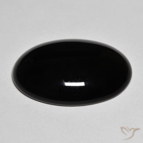 Ônix Preto Natural 19.82ct, oval, Opaco