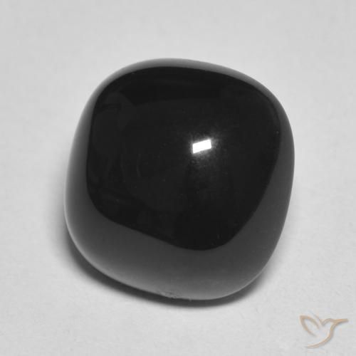Ônix Preto Natural 4.71ct, Almofada, Opaco