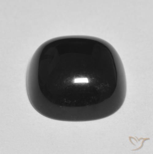 Ônix Preto Natural 4.71ct, Almofada, Opaco