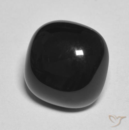Ônix Preto Natural 4.56ct, Almofada, Opaco