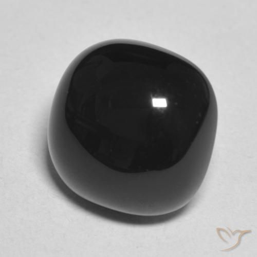 Ônix Preto Natural 4.89ct, Almofada, Opaco
