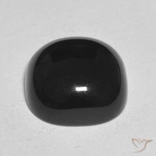 Ônix Preto Natural 4.89ct, Almofada, Opaco