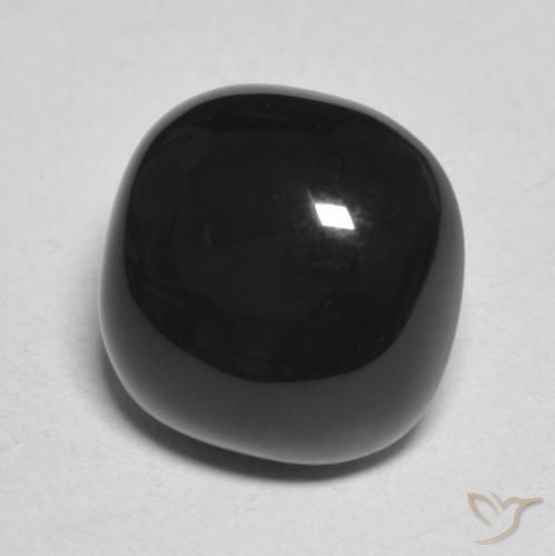 Ônix Preto Natural 4.84ct, Almofada, Opaco