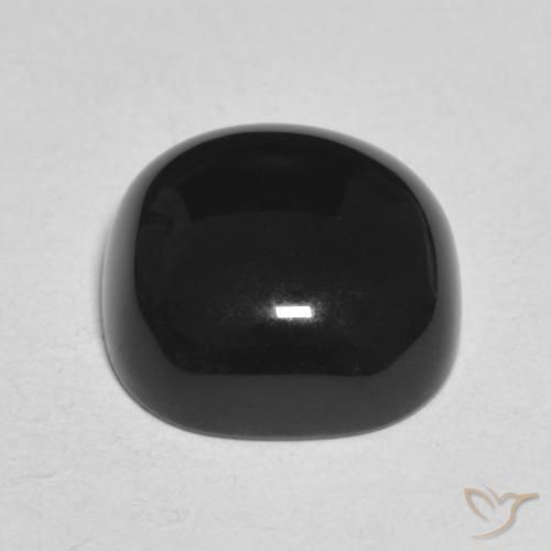 Ônix Preto Natural 4.84ct, Almofada, Opaco