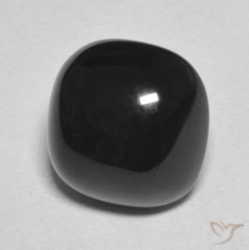 Ônix Preto Natural 4.71ct, Almofada, Opaco