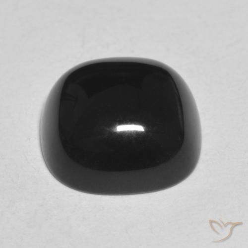 Ônix Preto Natural 4.71ct, Almofada, Opaco