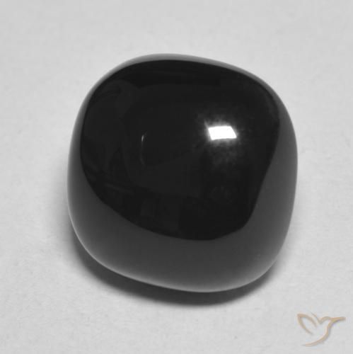 Ônix Preto Natural 4.92ct, Almofada, Opaco
