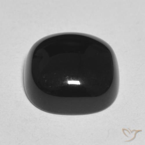 Ônix Preto Natural 4.92ct, Almofada, Opaco