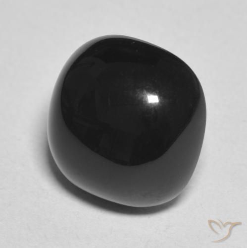 Ônix Preto Natural 4.54ct, Almofada, Opaco
