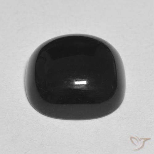 Ônix Preto Natural 4.54ct, Almofada, Opaco