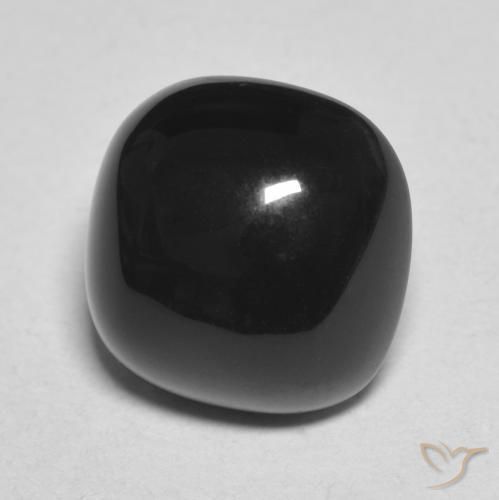 Ônix Preto Natural 4.70ct, Almofada, Opaco