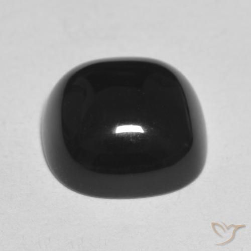 Ônix Preto Natural 4.70ct, Almofada, Opaco
