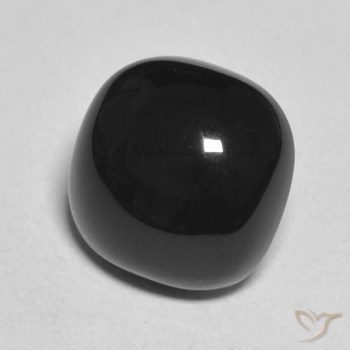 Ônix Preto Natural 4.66ct, Almofada, Opaco