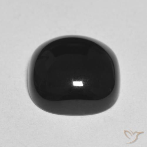 Ônix Preto Natural 4.66ct, Almofada, Opaco