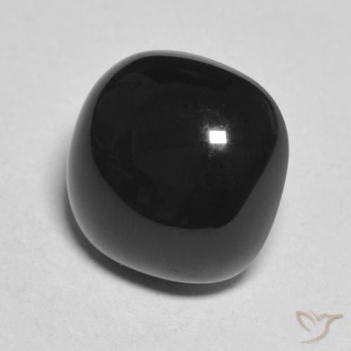 Ônix Preto Natural 4.85ct, Almofada, Opaco