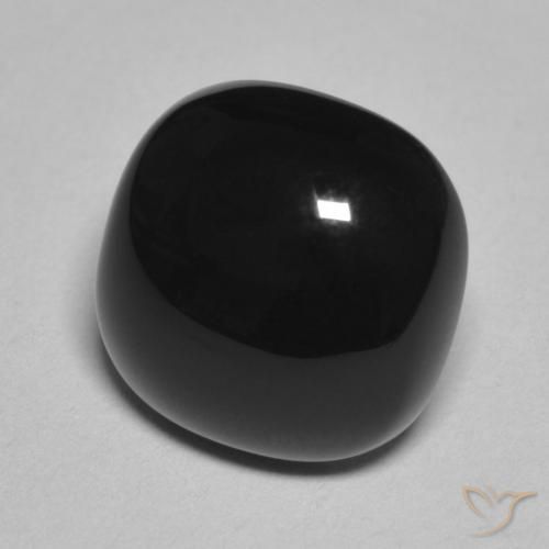 Ônix Preto Natural 4.70ct, Almofada, Opaco