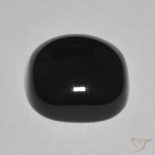 Ônix Preto Natural 4.70ct, Almofada, Opaco
