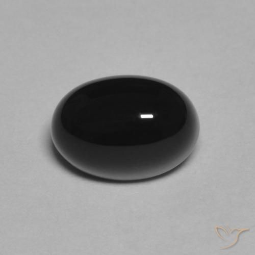Ônix preto natural 1,09ct, corte oval, opaco