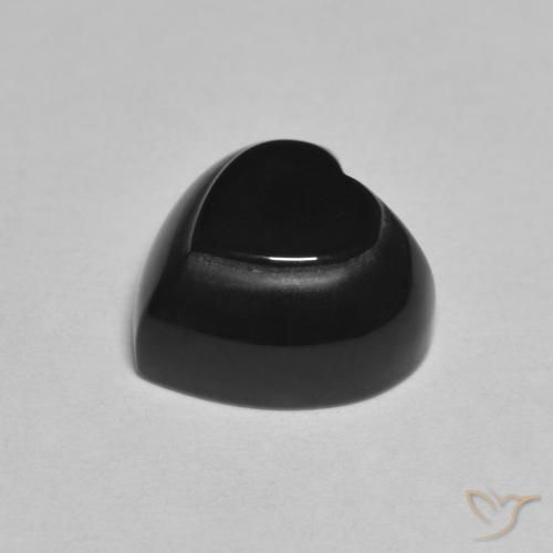Ônix Preto Natural 4.24ct, Coração, Opaco