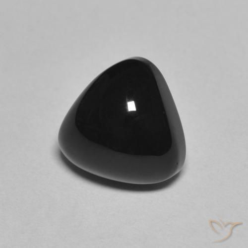 Ônix Preto Natural 3.19ct, Trilhão, Opaco