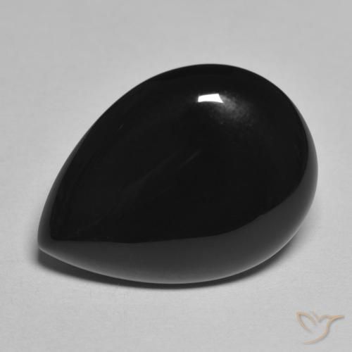 Ônix Preto Natural 11.25ct, Formato de pêra, Opaco