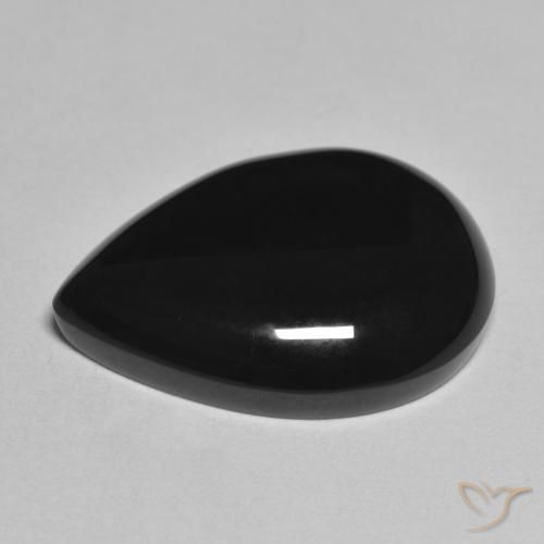 Ônix Preto Natural 11.25ct, Formato de pêra, Opaco