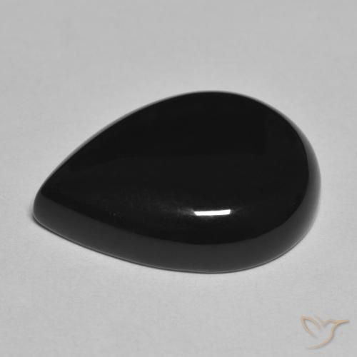 Ônix Preto Natural 12.30ct, Formato de pêra, Opaco