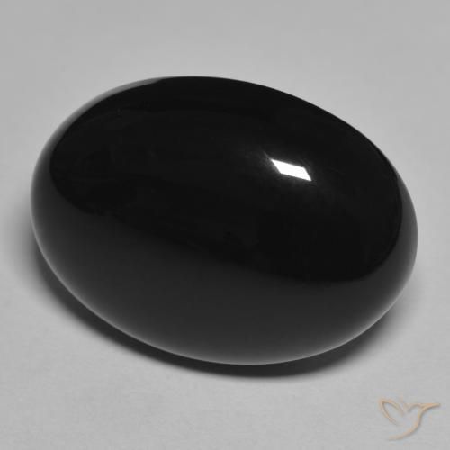 Ônix Preto Natural 20.88ct, oval, Opaco